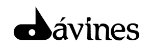 Davines logo in black, featuring stylized text and geometric design elements.